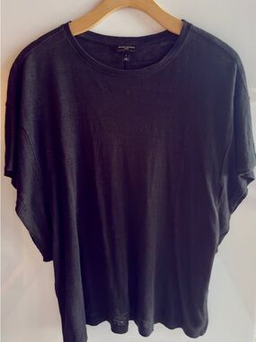 Banana Republic Black Linen Short Sleeve Tee